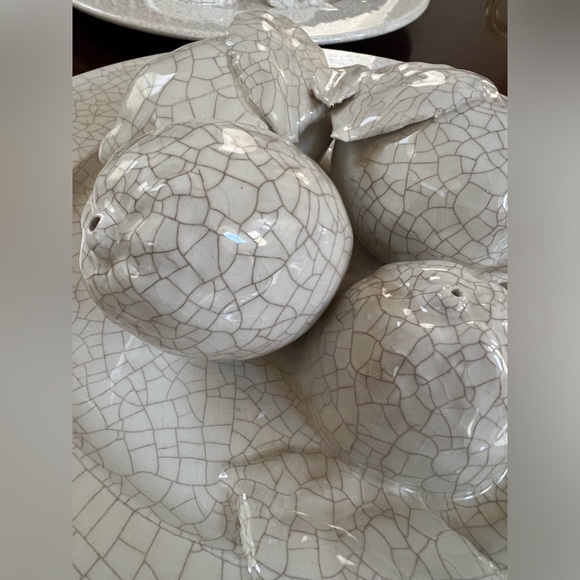 Tromp-l’oiel Vintage Crackled Fruit Plate Set- RARE - Picture 11 of 12